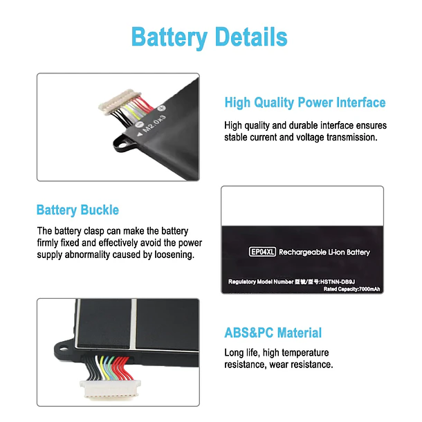 Batería de Repuesto EP04XL para HP Elite Dragonfly G1 Elite Dragonfly G2 Series Notebook HSTNN-IB8Y - TAICROWNE 3