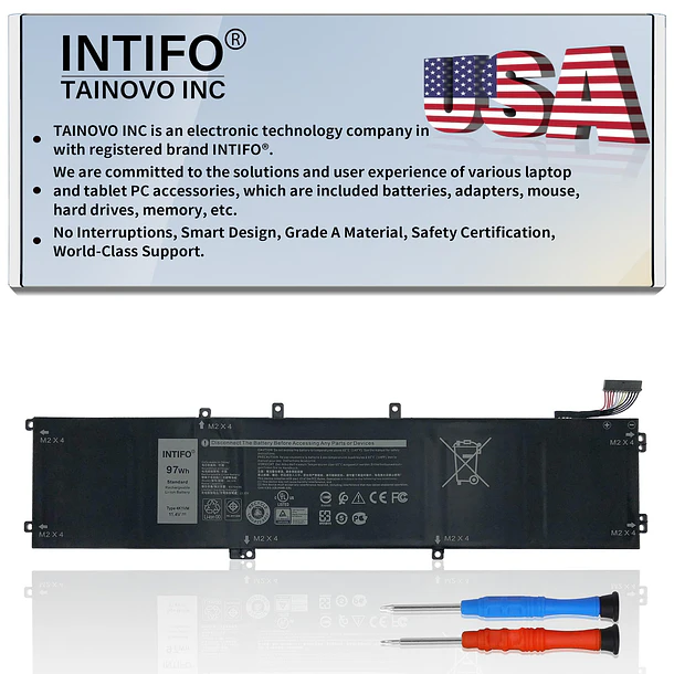 Batería de Repuesto 4K1VM para Dell G7 17 7700 Series Notebook W62W6 0W62W6 XYCW0 0XYCW0 - INTIFO 1