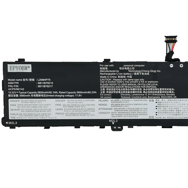 Batería de Repuesto L20M4P75 para diversos equipos compatibles según modelo L20M4P75 - EPYOBW 2