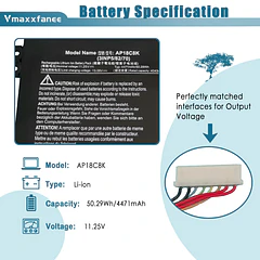 Batería de Repuesto AP18C8K para Acer Aspire 5 A514-52-58U3 A514-52 Chromebook 314 C933 Swift 3 - Vmaxxfanee