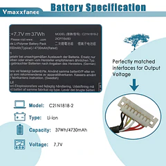 Batería de Repuesto C21N1818-2 para r Asus VivoBook 14 412FA F412 F412DA FJ F412FL F412UA - Vmaxxfanee