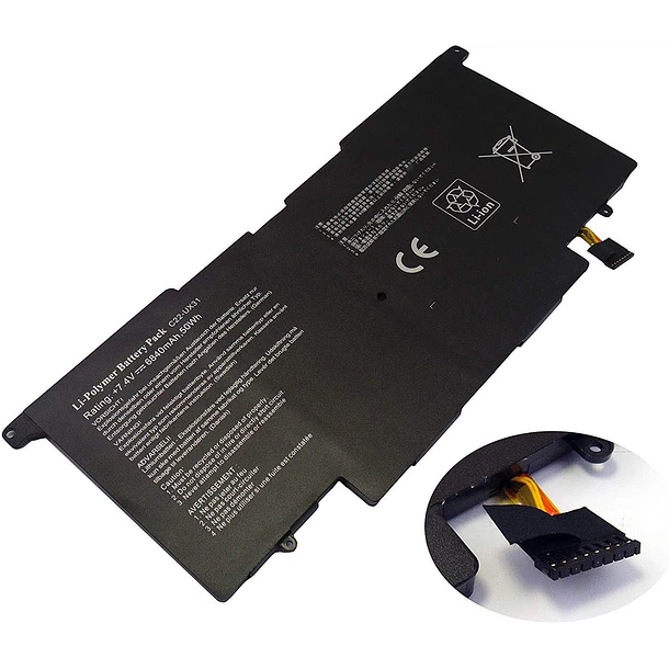 Batería de Repuesto BP02XL para Asus (Zenbook) UX31A UX31E UX31 UX31A-R4004H UX31E-DH72 UX31KI3517A Ultrabook(7.4V 50Wh) - HBFVG 1