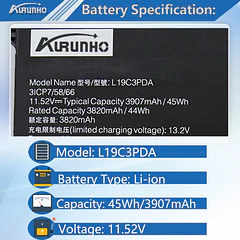 Batería de Repuesto L19C3PDA para Lenovo ThinkBook 14 15 (G2 ITL, G3 ACL, G2 are, - AURUNHO