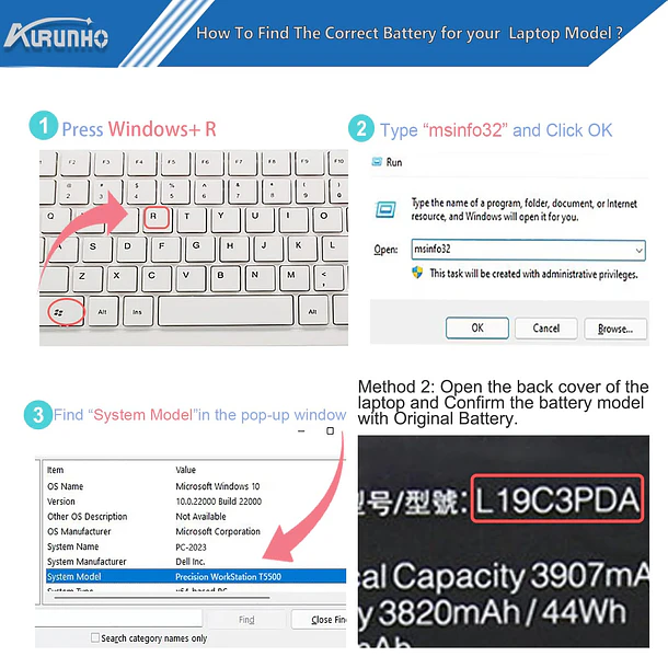 Batería de Repuesto L19C3PDA para Lenovo ThinkBook 14 15 (G2 ITL, G3 ACL, G2 are, - AURUNHO 4