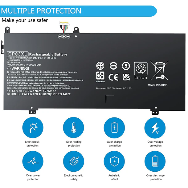 Batería de Repuesto CP03XL para Hp Spectre 13 X360 13-ae000 13-ae0xx 13-ae006no 13-ae001ng 13-ae040ng 13-ae049ng 4