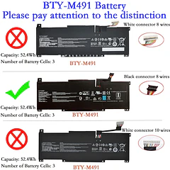 Batería de Repuesto BTY-M491 para MSI Modern 15 A10RB A10M A10RAS A10RD MS-1551/15 A11M A11SB - EPYOBW