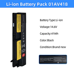 Batería de Repuesto 01AV418 para Lenovo ThinkPad E570 E570C E575 Series 82 83 SB10K97571 SB10K97575 - NBULBL