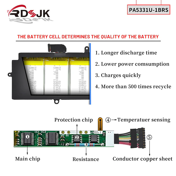 Batería de Repuesto PA5136U-1BRS para Toshiba Dynabook Portege A30 A30-E A30-G-132 A30-G-139 A40-G A40-E R30 - RDSJ 4