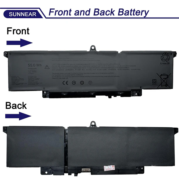 Batería de Repuesto VMV83 para Dell Pro 13 Plus PB13250 14 PC14250 Plus PB14255 PB14250 - SUNNEAR 3