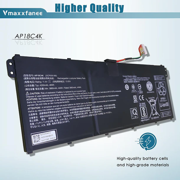 Batería de Repuesto AP18C4K para Acer Aspire 5 A515-43G A515-43 A515-44 A515-44G Spin 3 SP314-54N - Vmaxxfanee 3