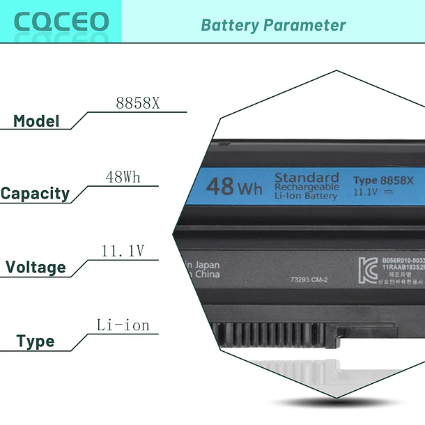 Batería de Repuesto 8FCTC para Dell Inspiron 14R 4420 5420 15R 5520 7520 17R 5720 3