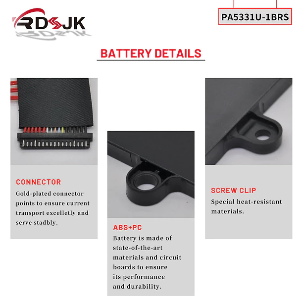Batería de Repuesto PA5136U-1BRS para Toshiba Dynabook Portege A30 A30-E A30-G-132 A30-G-139 A40-G A40-E R30 - RDSJ 5