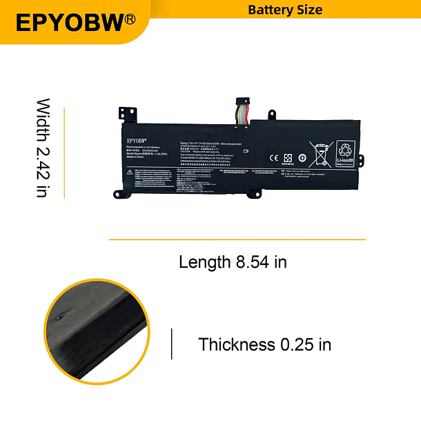 Batería de Repuesto L16L2PB3 para diversos equipos compatibles según modelo L16L2PB3 - EPYOBW 6