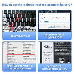 Batería de Repuesto YRDD6 para Dell inspiron 14 15 17 3000 3501 3582 3583 3584