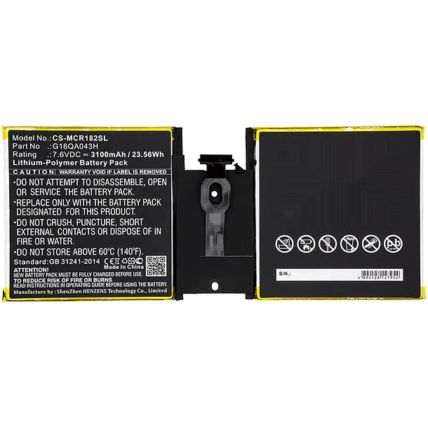Batería de Repuesto CS-MCR182SL para Microsoft 4415Y 1824 Surface Go Surface Go 10 Q16QA043H G16QA043H - Flujoy 3