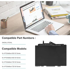 Batería de Repuesto ST03XL para HP EliteBook 820 G3 G4 Series 725 G3 725 G4 - TAUPO