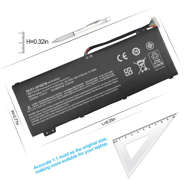 Batería de Repuesto AP18E7M para acer Predator Helios 300 PH315-52 PH315-53 PH317-53 Predator Triton 300 4
