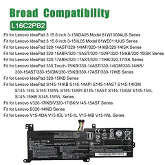 Batería de Repuesto L16C2PB2 para Lenovo IdeaPad 3 15.6 inch 3-15ADA05 Model 81W10094US Series L16M2PB1 - JIAZIJIA