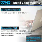 Batería de Repuesto HSTNN-DB8H para HP Spectre X360 15-CH 2018 15-CH000NA 15-CH000TX 15-CH004NL 15-CH005NG 15-CH012TX - OUWEE 3