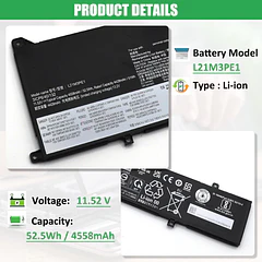 Batería de Repuesto L21M3PE1 para Lenovo IdeaPad Flex 5 14ALC7 14IAU7 16ALC7 16IAU7 Series SB11F38037 - RHKRKQN