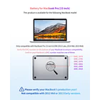 Batería de Repuesto A1494/A1618 para MacBook Pro 15-Inch A1398 Retina 2013-2015 - ASMARK 2
