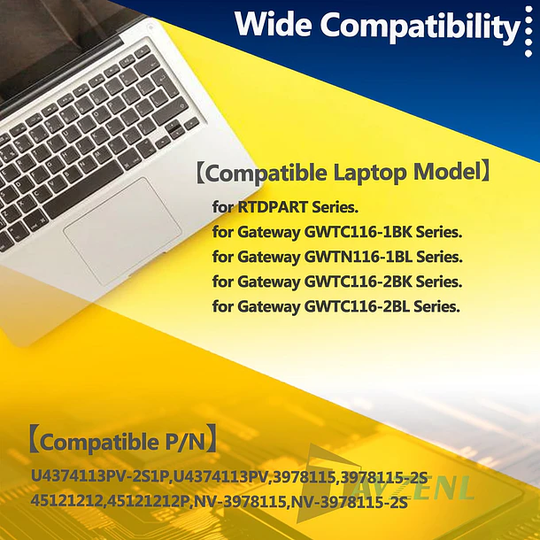 Batería de Repuesto 45121212P para RTDPART Series Gateway GWTC116-1BK GWTN116-1BL GWTC116-2BK GWTC116-2BL Series - TAVZENL 6