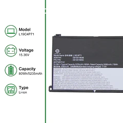 Batería de Repuesto L19C4P71 para Lenovo ThinkPad P1 X1 Extreme 3rd Gen 2020 Series Notebook - JIAZIJIA