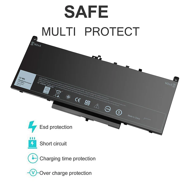 Batería de Repuesto J60J5 para Dell Latitude E7470 E7270 7470 7270 0MC34Y MC34Y R1V85 242WD - TAUPO 6
