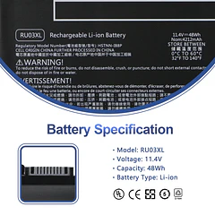 Batería de Repuesto RU03XL para HP Probook X360 11 G3 G4 G5 G6 440 G1