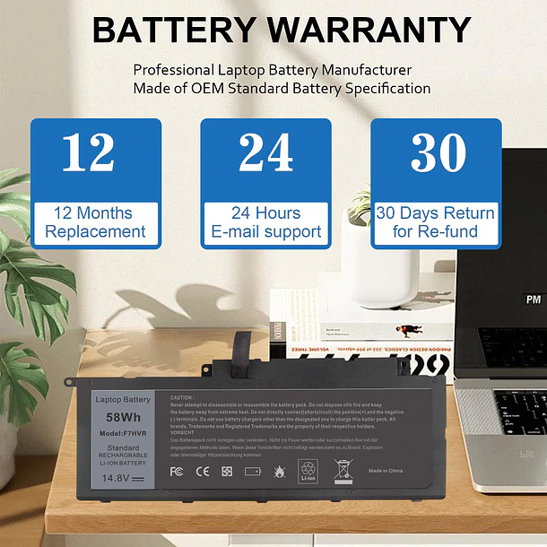 Batería de Repuesto F7HVR para Dell Inspiron 17 7737 7746 15 7537 5545 Series Ins15HD-2528 - BND 6