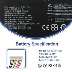 Batería de Repuesto AA-PBKN4MR para Samsung Galaxy Book3/4 Pro 360 Book 3 Pro