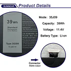 Batería de Repuesto 35J09 para Dell Latitude 7310 7410 Series Notebook Y7HR3 4V5X2 HRGYV WY9MP - SUNNEAR 2