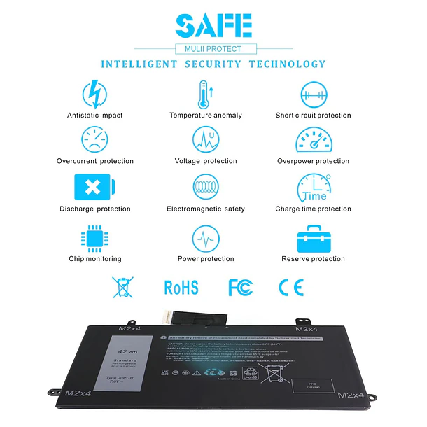 Batería de Repuesto J0PGR para Dell Latitude 12 5290 5285 2-in-1 T17G T17G001 T17G002 Series - Emanjor 6