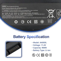 Batería de Repuesto AA06XL para HP ZBook 17 G4 G4-2ZC18ES G4-1RR26ES G4-Y6K23EA