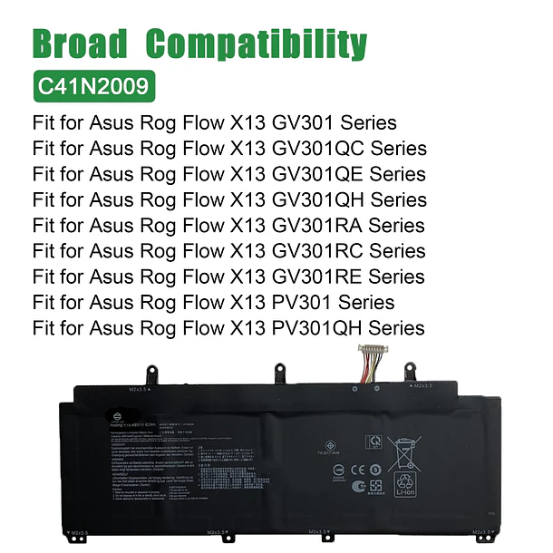 Batería de Repuesto C41N2009 para Asus Rog Flow X13 GV301 GV301QC GV301QE GV301QH GV301RA GV301RC - JIAZIJIA 4