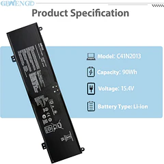 Batería de Repuesto JPFMR para Asus ROG Strix Scar 15 G533 Scar17 G733 G17 G713 - GBNENGTD