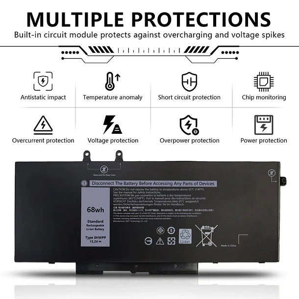 Batería de Repuesto 3HWPP para Dell Latitude 5401 5410 5501 5510 5411 5511 Precision 3541 - Mercobat 5