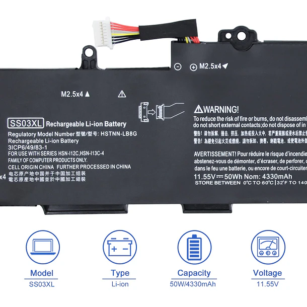Batería de Repuesto SS03XL para Hp EliteBook 840 G5 G6,EliteBook 730 735 740 745 830 2