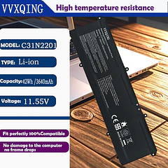 Batería de Repuesto C31N2201 para ASUS Vivobook 15 X1504VA X1504ZA Go 15 E1504FA E1504GA 14 - VVXQING