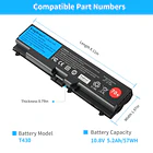 Batería de Repuesto T430 para ThinkPad T430 T530 W530 – 45N1001 10.8V - KingSener 5
