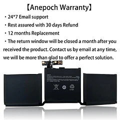 Batería de Repuesto A2171 para MacBook Touch Pro 13" 2019 2020 Model A2159 A2289 A2338(M1, - Anepoch