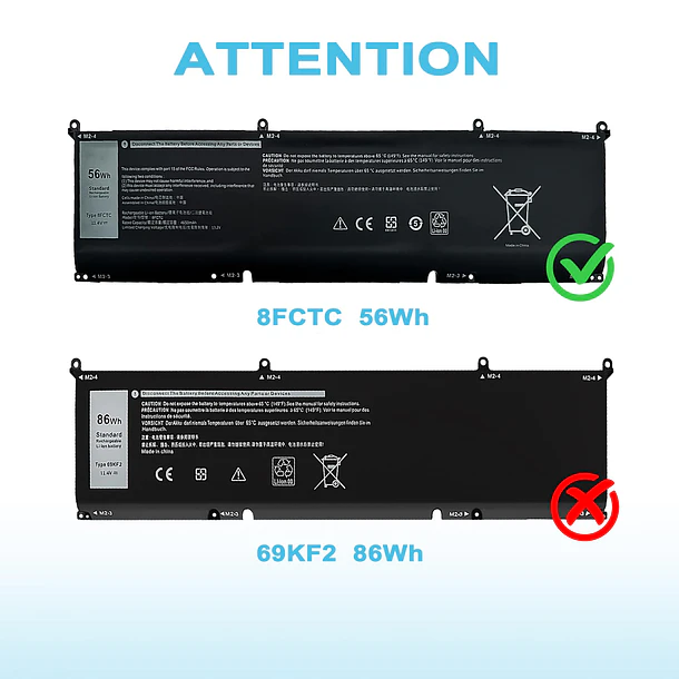 Batería de Repuesto 8FCTC para Dell Alienware M15 R3 R4 M17 R3 R4 XPS 15 - TAICROWNE 6