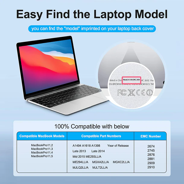 Batería de Repuesto F3YGT para MacBook Pro 15 Inch Retina A1398 (Late 2013, Mid 2014, - Bituoer 6