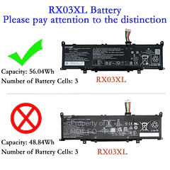 Batería de Repuesto RX03XL para diversos equipos compatibles según modelo RX03XL - EPYOBW