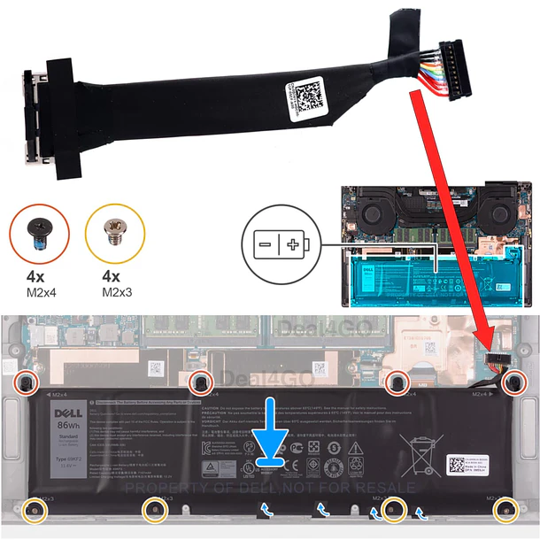 Cable de Alimentación de Repuesto D74YX para Dell XPS 15 9500 9510 9520 9530 Precision 5550 5560 - Deal4GO 3