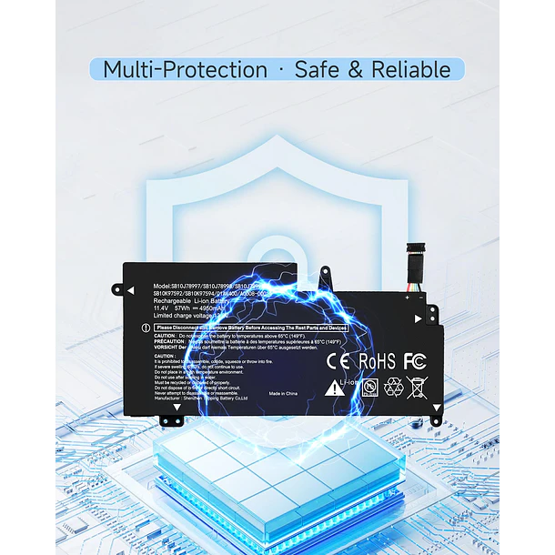 Batería de Repuesto SB10J78997/SB10J78998 para Lenovo ThinkPad 13 1st 2nd Gen 13 Chromebook 20GL 20GM - GingePro 2