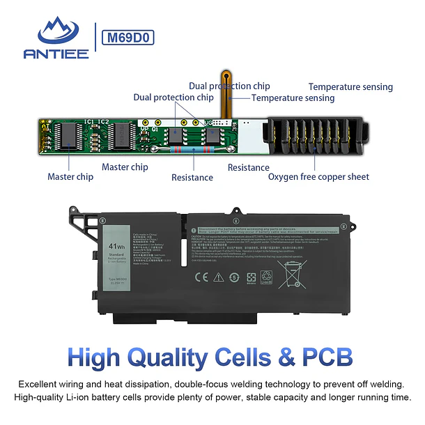 Batería de Repuesto M69D0 para Dell Latitude 5430/5530 & Precision 3570 Series 4
