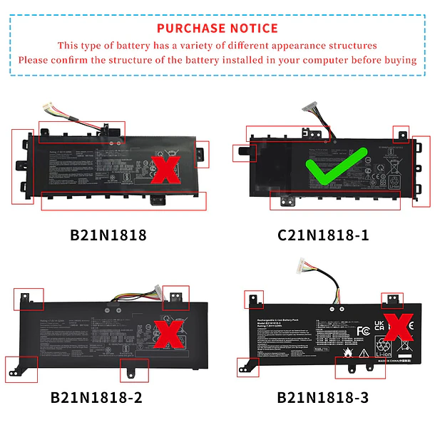Batería de Repuesto 1MCXM para ASUS VivoBook 15 F512FA F512DA F512JA X512DA X512JA F512FB F512FJ 2