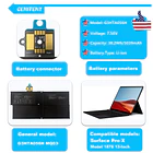 Batería de Repuesto G3HTA056H para Microsoft Surface Pro X Battery Model 1876 13-Inch (7.58V,38.2Wh,5039mAh) with - CENIFENX 2