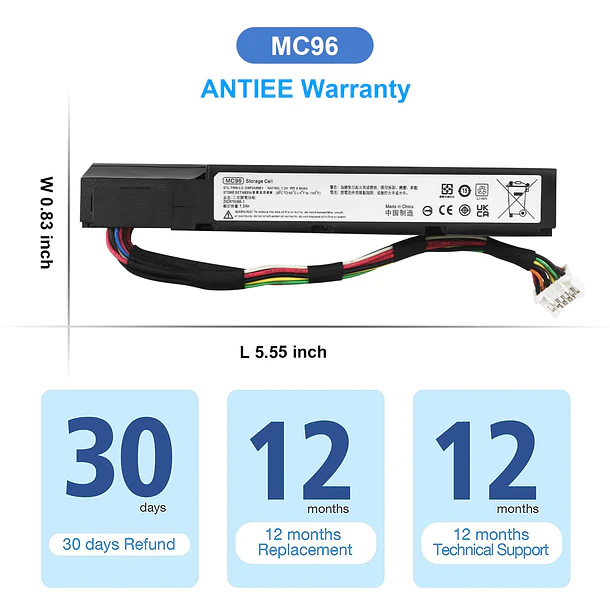 Batería de Repuesto para UPS MC96 para HP Smart Array P840AR P440AR P840 P440 6